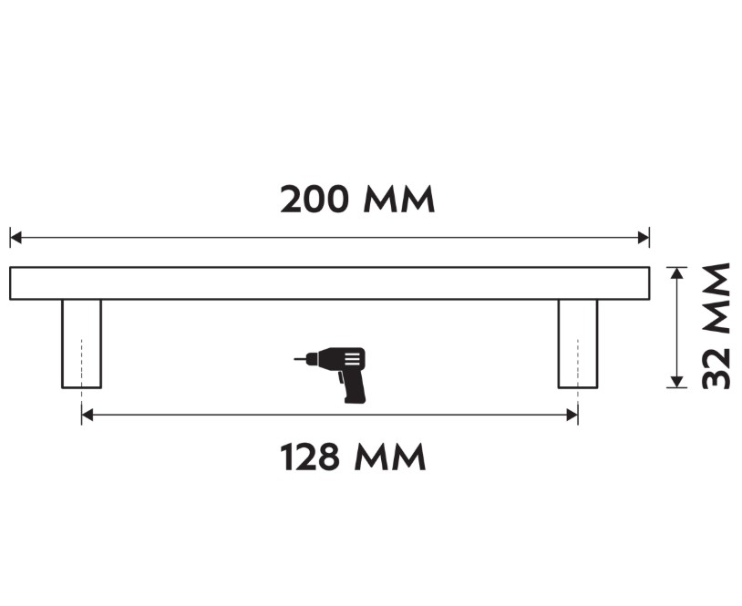 Differnz meubelgreep Amsterdam 128 mm mat zwart 2 stuks - Afbeelding 2