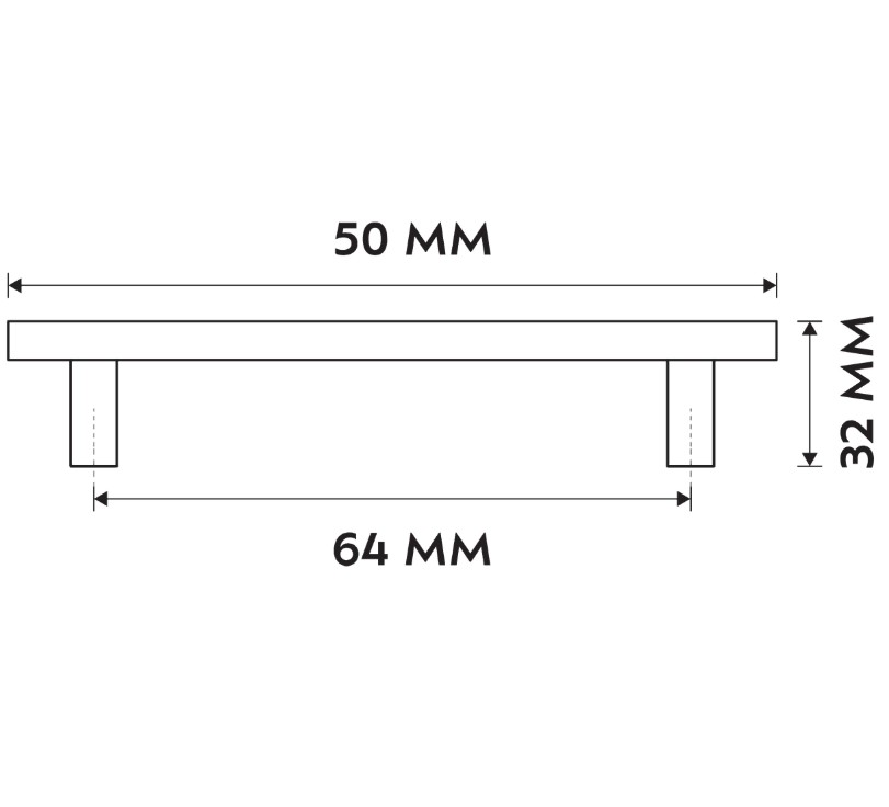 Differnz meubelgreep Amsterdam 64 mm mat chroom 2 stuks - Afbeelding 2