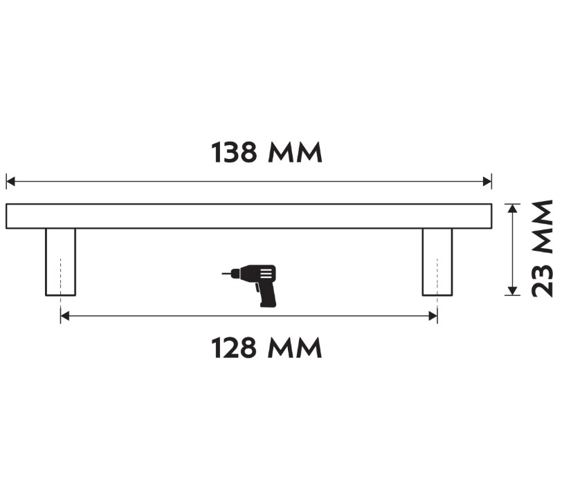 Differnz meubelgreep Den Haag 128 mm mat zwart 2 stuks - Afbeelding 2