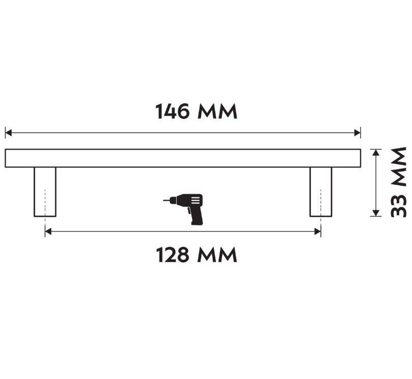 Differnz meubelgreep Groningen 128 mm mat zwart 2 stuks - Afbeelding 2
