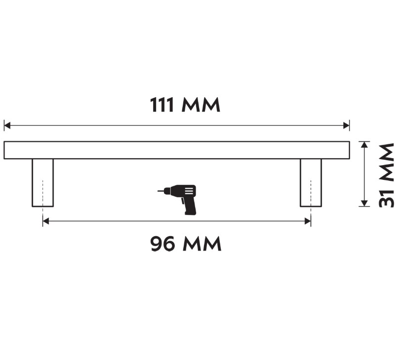 Differnz meubelgreep Rotterdam 96 mm mat zwart 2 stuks - Afbeelding 2