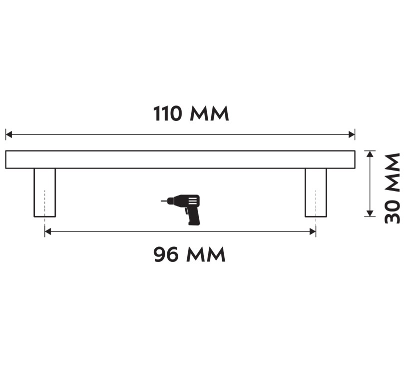 Differnz meubelgreep Tilburg 96 mm mat zwart 2 stuks - Afbeelding 2