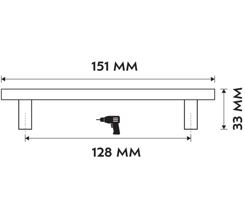 Differnz meubelgreep Utrecht recht 128 mm mat zwart 2 stuks - Afbeelding 2