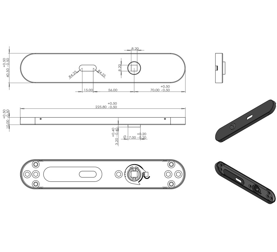 Differnz deurklink Amsterdam op ovaal schild SL56 mat zwart - Afbeelding 3