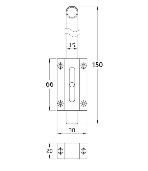 AMIG deurgrendel messing gepolijst 150 mm - Afbeelding 2