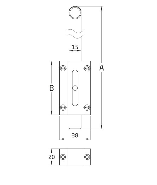 AMIG deurgrendel messing gepolijst 200 mm - Afbeelding 2