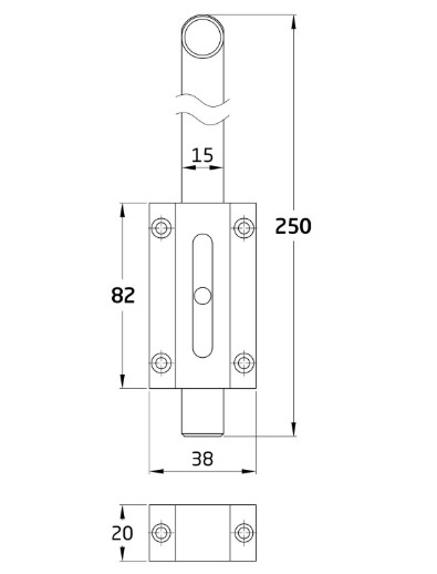 AMIG deurgrendel messing gepolijst 250 mm - Afbeelding 2