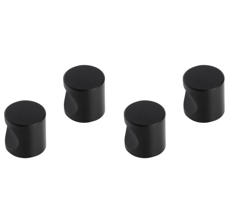 Differnz meubelknop cilinder 20 mm mat zwart 4 stuks