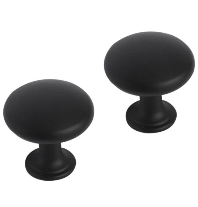 Differnz meubelknop rond bol 30 mm mat zwart 2 stuks