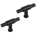 Differnz meubelknop t-model 56 mm mat zwart 2 stuks