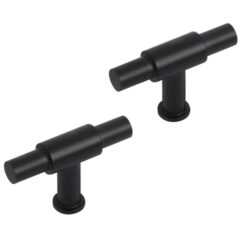 Differnz meubelknop t-model 56 mm mat zwart 2 stuks