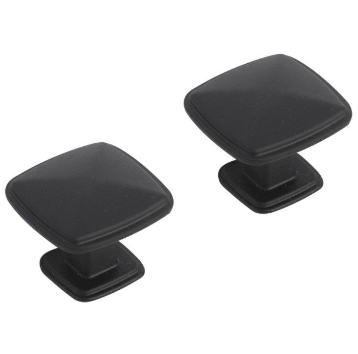 Differnz meubelknop vierkant 25 mm mat zwart 2 stuks