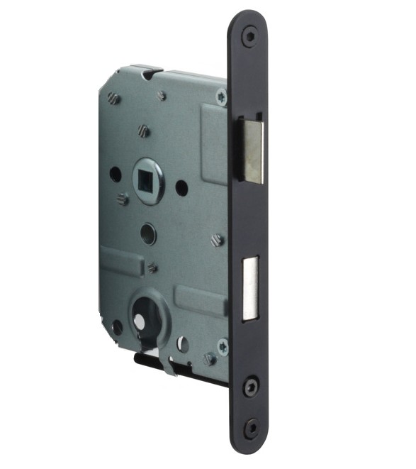 FORMANI cilinder dag en nachtslot PC55 BASICS LBLAY55 afgerond met mat zwarte voorplaat