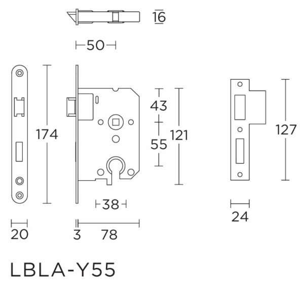 FORMANI cilinder dag en nachtslot PC55 BASICS LBLAY55 afgerond met rvs voorplaat - Afbeelding 2