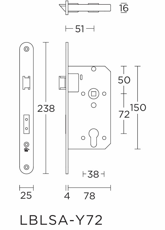 FORMANI veiligheidsslot PC72 BASICS LBLSAY72 SKG2 afgerond met PVD mat gouden voorplaat - Afbeelding 2
