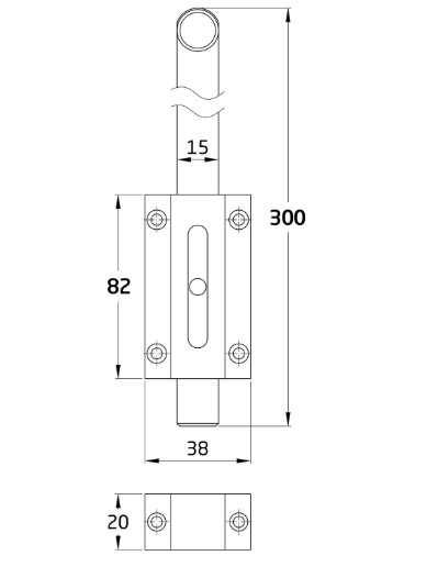 AMIG deurgrendel messing gepolijst 300 mm - Afbeelding 2