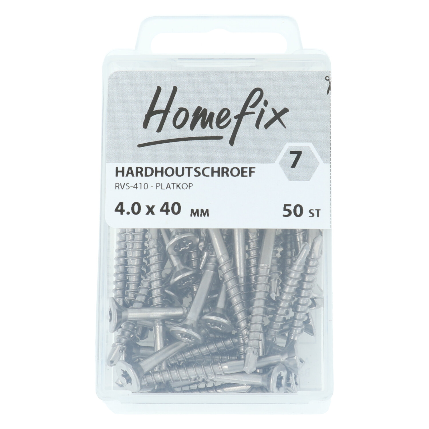 50 stuks torx spaanplaatschroef rvs 4.0 x 40 mm platkop - Afbeelding 2