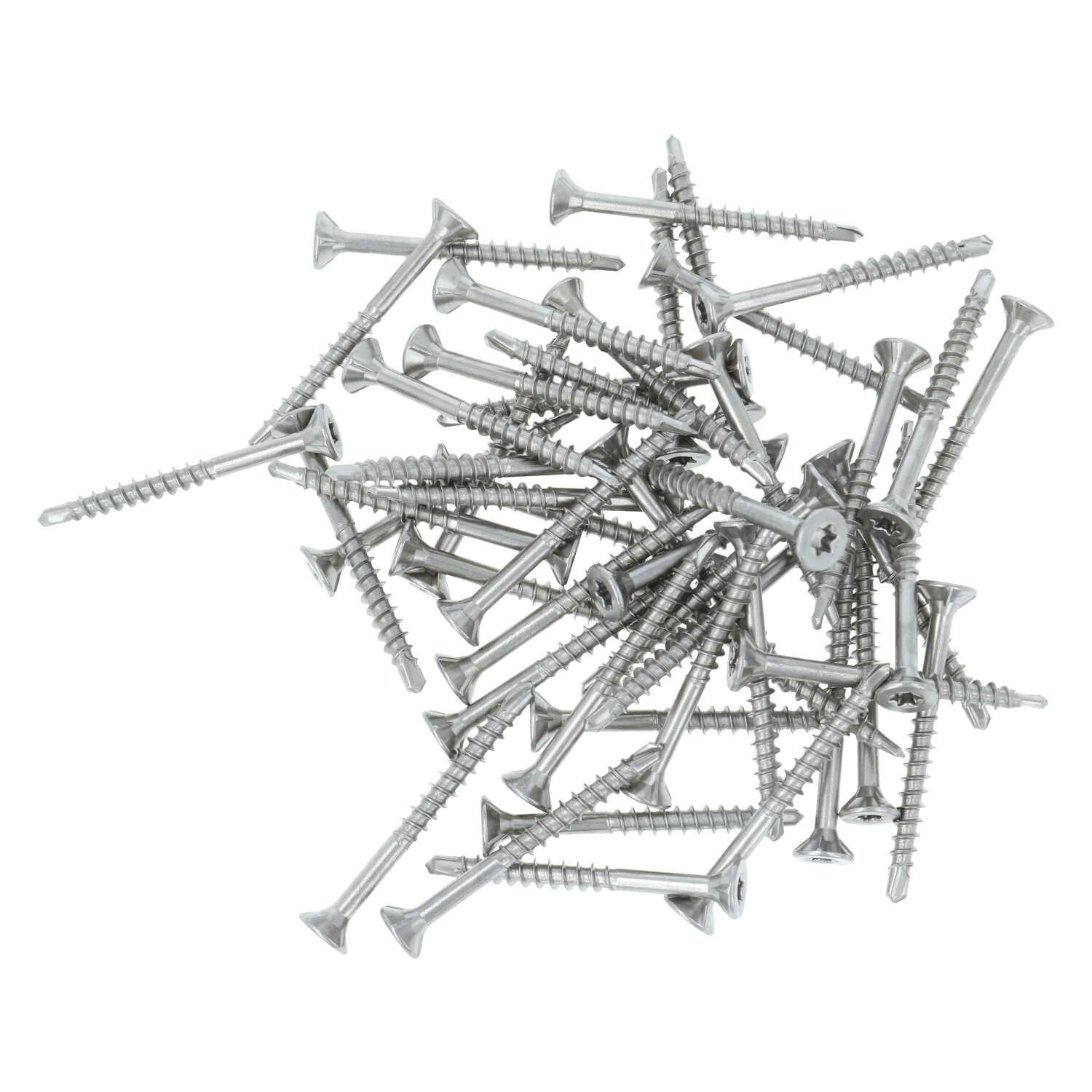 50 stuks torx spaanplaatschroef rvs 4.0 x 40 mm platkop