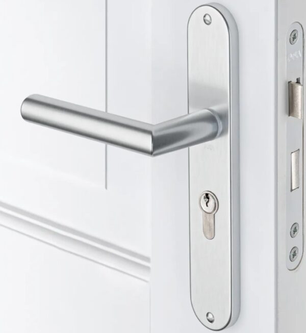 AXA binnendeurbeslag Oval PC55 met deurklink Milan aluminium F1 - Afbeelding 3
