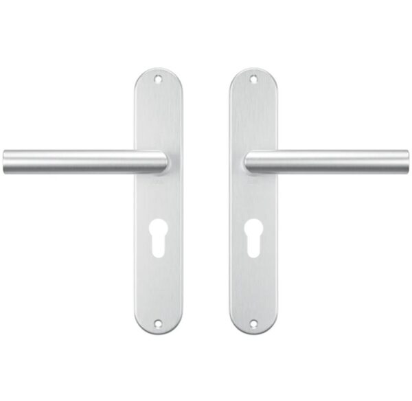 AXA binnendeurbeslag Oval PC55 met deurklink Milan aluminium F1