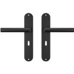 AXA binnendeurbeslag Oval SL56 met deurklink Milan aluminium zwart