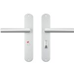 AXA binnendeurbeslag Oval WC638 met deurklink Milan aluminium F1