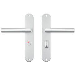 AXA binnendeurbeslag Oval WC638 met deurklink Milan aluminium F1