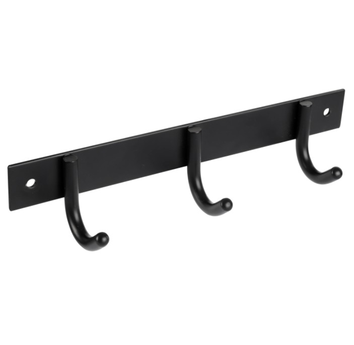 Differnz kapstok 3 haken beugel rvs mat zwart