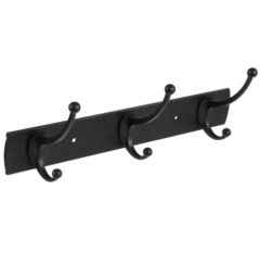 Differnz kapstok 3 haken dubbel aluminium rvs mat zwart