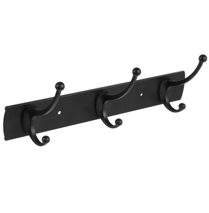 Differnz kapstok 3 haken dubbel aluminium rvs mat zwart