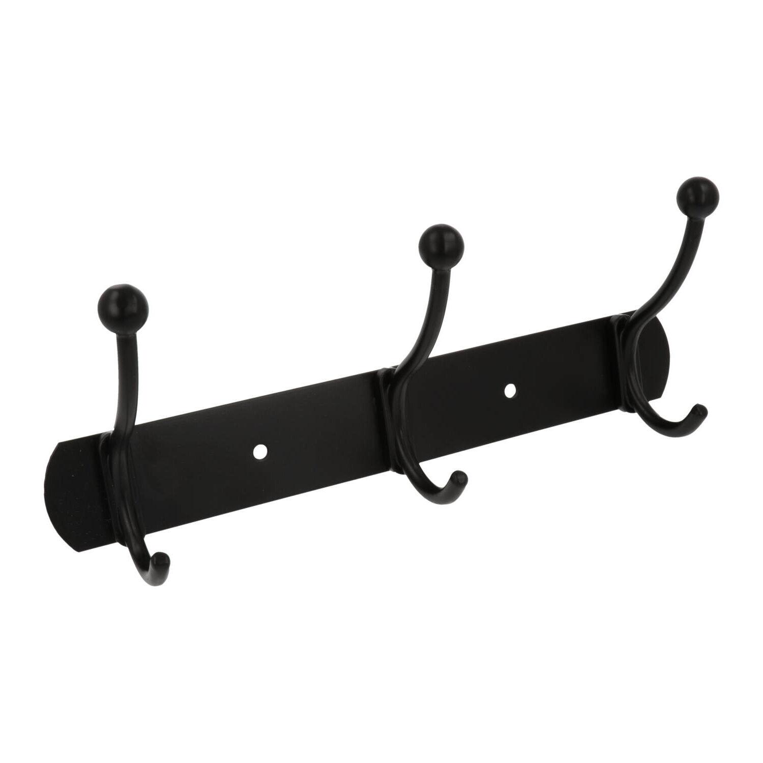 Differnz kapstok 3 haken dubbel aluminium rvs mat zwart