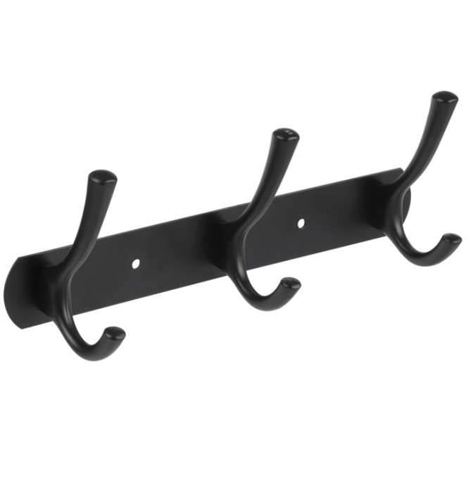 Differnz kapstok 3 haken dubbel modern aluminium rvs mat zwart