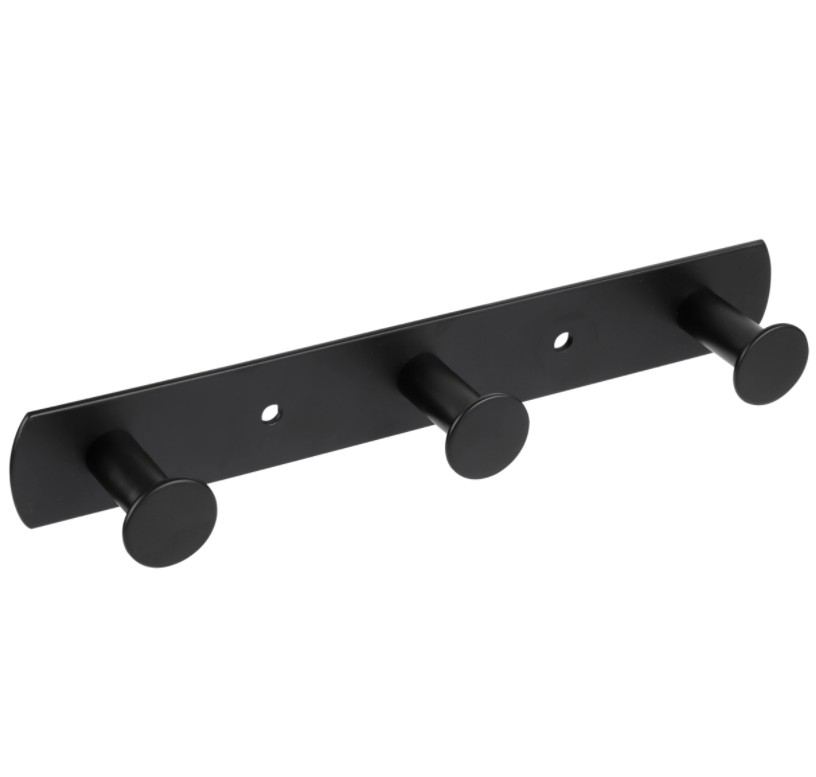 Differnz kapstok 3 haken rvs mat zwart