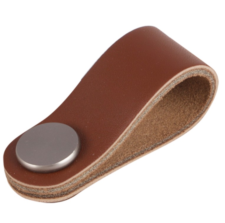 Differnz knop leer cognac bruin