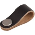 Differnz knop leer donker bruin