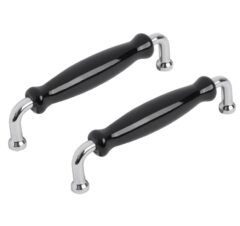 Differnz meubelgreep klassiek 128 mm chroom zwart