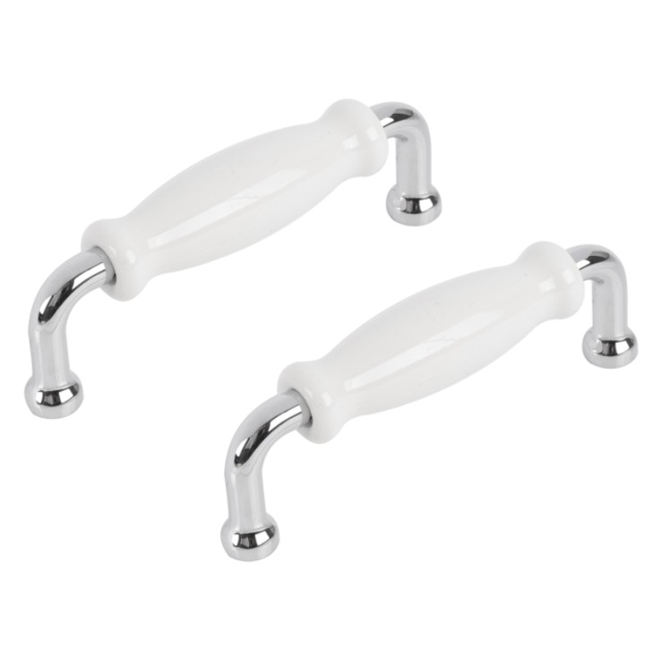 Differnz meubelgreep klassiek 96 mm chroom wit