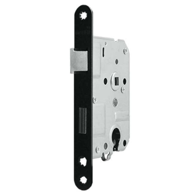 Mauer Dag- en nacht cilinderslot PC55, 1535 met zwart gelakte voorplaat