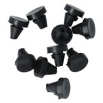 ODShop set van 10 aanslagdopjes 11x6x3mm voor deurkozijnen rubber zwart