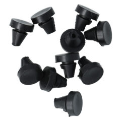 ODShop set van 10 aanslagdopjes 11x6x3mm voor deurkozijnen rubber zwart