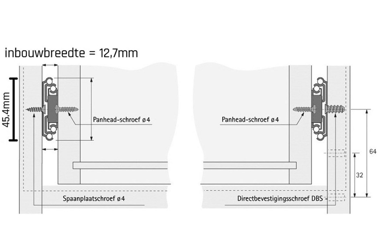 Paar ladegeleiders push to open ka45 volledig uittrekbaar 35 cm - Afbeelding 3
