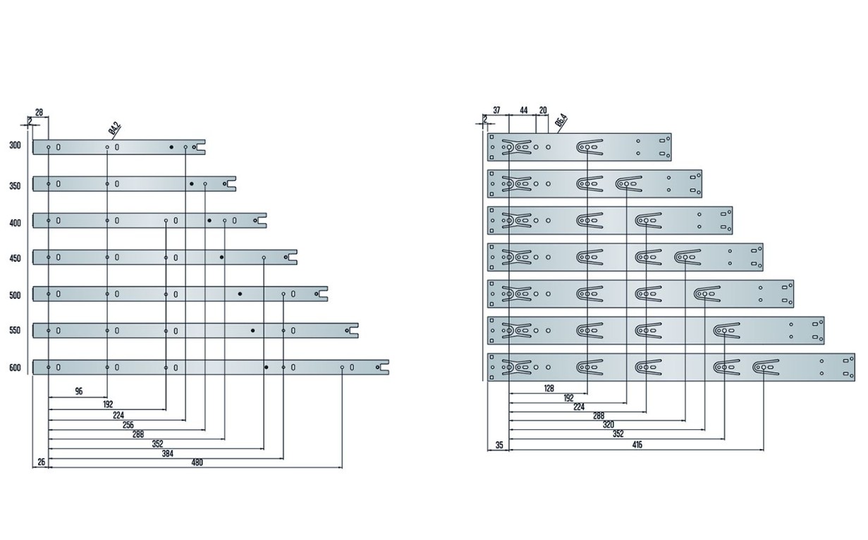 Paar ladegeleiders push to open ka45 volledig uittrekbaar 35 cm - Afbeelding 4