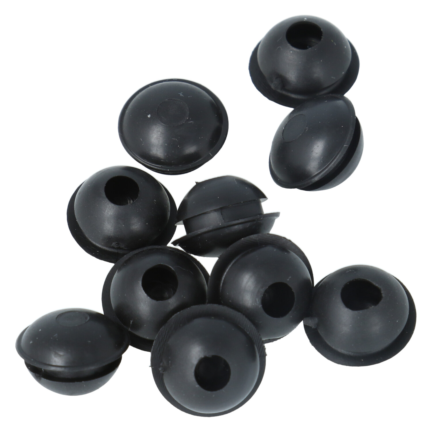 ODShop set van 10 deurbuffers rond voor kozijnen rubber zwart