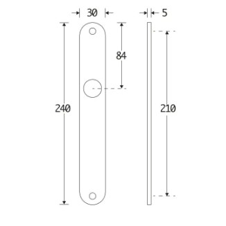 Set van twee langschilden smal SL56 messing antiek - Afbeelding 2