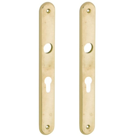 Set van twee langschilden smal PC72 messing antiek