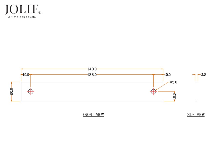 Achterplaat voor meubelgreep Jolie Essence 128 mm oud zilver - Afbeelding 2