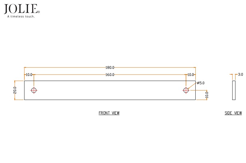 Achterplaat voor meubelgreep Jolie Essence 160 mm zwart - Afbeelding 2