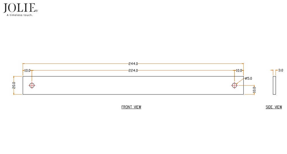Achterplaat voor meubelgreep Jolie Essence 224 mm antiek goud - Afbeelding 2