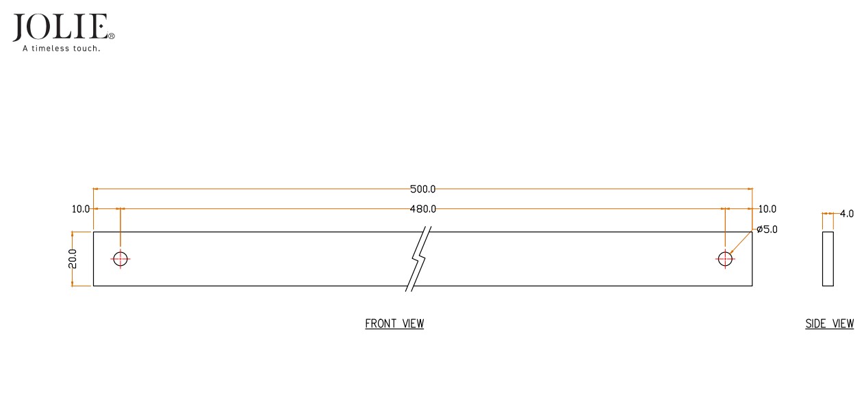 Achterplaat voor meubelgreep Jolie Essence 480 mm antiek goud - Afbeelding 2