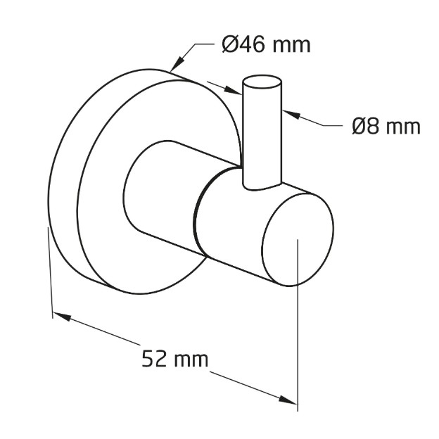 Badkamerhaak 46x55x52 mm rvs mat goud - Afbeelding 2